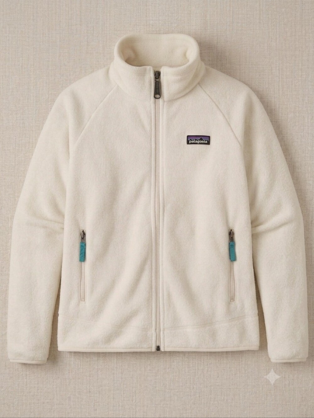 Patagonia Kids Synchilla Fleece Jacket Ivory White - Size M (10)